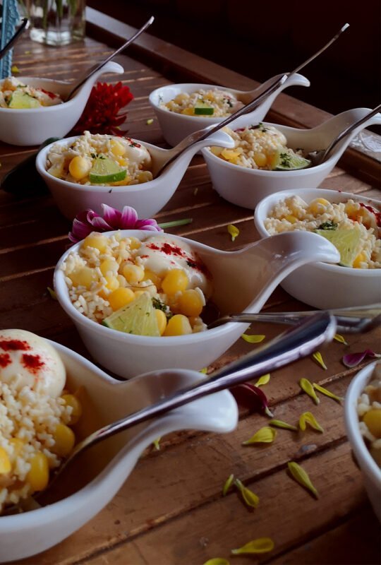 FRESH SALAD OFFERED AT CATERING EVENT